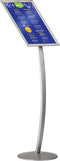 Europel Infostand – Gebogen Staander – A3 (29,7 x 42 cm) – Kliklijst – Stijlvol & Stabiel – Grijs
