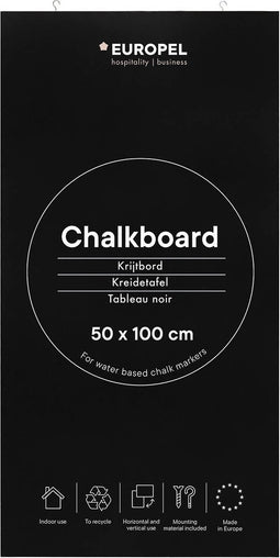 Europel krijtbord zonder lijst – muurdecoratie – tekenbord - 50x100cm