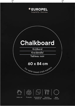 Europel krijtbord zonder lijst – muurdecoratie – tekenbord - 60x84cm