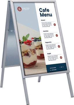 Europel Stoepbord - Kliklijst B1 formaat - 70,7 x 100 cm - 32 mm frame - Dubbelzijdige presentatie - Waterbestendig - Gemakkelijk op te bergen