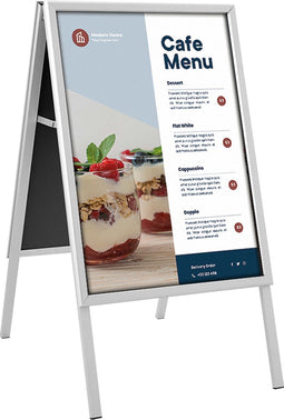 Europel Stoepbord - Kliklijst B1 formaat - 70,7 x 100 cm - 32 mm frame - Dubbelzijdige presentatie - Spatwater bestendig - Gemakkelijk op te bergen