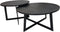 Salontafel Mees set van 2 - salontafels zwart - ronde salontafels 60 en 70 cm