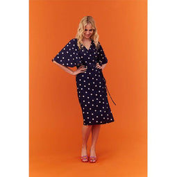 Loulou Polka Navy Jurk - maat 42
