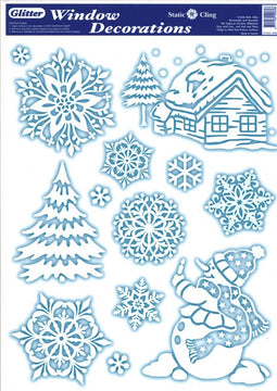 Anna's Collection - RAAMDECO 30X42CM SNEEUW 4ASS
