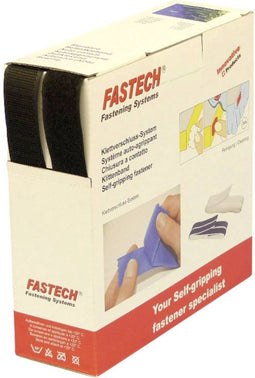 FASTECH® B25-STD999910 Klittenband Om op te naaien Haak- en lusdeel (l x b) 10 m x 25 mm Zwart 10 m