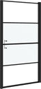 vidaXL - Douchedeur - halfmat - 100x178 - cm - gehard - glas - zwart