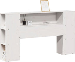 vidaXL - Hoofdbord - met - opbergruimte - 120 - cm - massief - grenenhout - wit