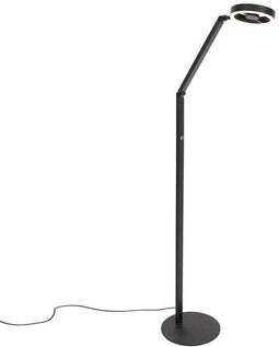 Steinhauer Ringlux - vloerlamp - verstelbare hoogte 110-140cm - zwart metaal - Ø 25cm - LED - 4138ZW