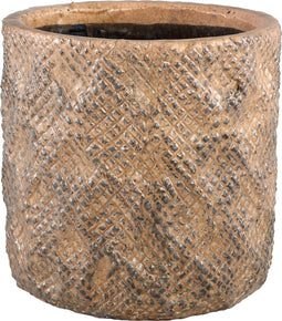 PTMD Melton Bloempot - 26 x 26 x 26 cm - Keramiek - Bruin