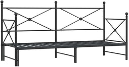 vidaXL - Slaapbank - met - onderschuifbed - zonder - matras - 90x190cm - staal - zwart
