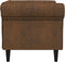 vidaXL Fauteuil Chesterfield-stijl stof bruin
