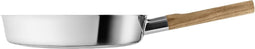 Eva Solo - Nordic Kitchen Stainless Steel Slip-Let Non-Stick Koekenpan Ø 28 cm - Zilver - Roestvast Staal - Hout