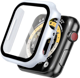 imoshion Screenprotector - Geschikt voor Apple Watch Series 7 / 8 / 9 - 41mm - Full Cover Hard Case / Beschermend Hoesje - Zilver