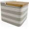 Zoutvaatje met deksel Versa Grijs Keramisch Bamboe Dolomite Strepen 12,2 x 11,5 x 12,2 cm