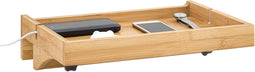 SoBuy NKD01-N - Bamboe Bedplank - Zwevend Nachtkastje met Kabelbeheer - Naturel 36x9x25cm