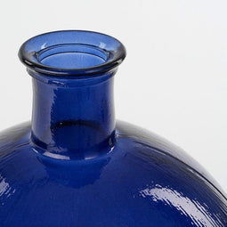 Mica Decorations Firenza - Bol vaas - Gerecycled glas - Donker blauw - 34 x 42 cm
