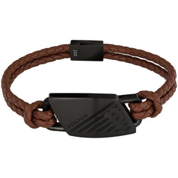 Police heren Armband Matobo leer, metaal One Size Bruin 32012830