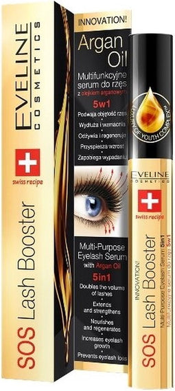 Eveline Cosmetics SOS Lash Booster Wimper Serum 5in1 - Met Argan Oil - 10ml.