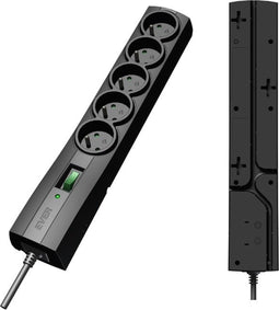 Ever T/LZ09-CLA050/0000 overspanningsbeveiligingslijst zwart 5 Stopcontact(en)