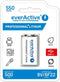 everActive 6F22/9V Li-ion 550 mAh battery with USB TYPE C