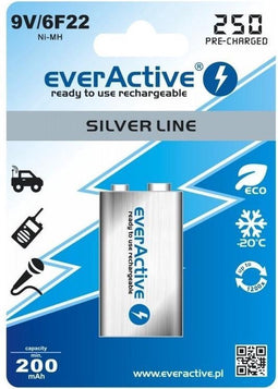 everActive Ni-MH 9V 6F22 250mAh Silver Line