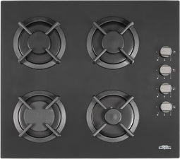Everglades EVBI852 Inbouw Gaskookplaat - Gas op Glas - Eénknops Vonkontsteking - Gietijzeren Pannendragers - 5 Jaar Garantie