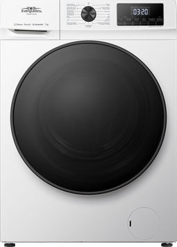 Everglades EVWM71401AW Zuinige Wasmachine - 7KG - A Klasse - Stoomfuncties - Koolborstelloze Motor - Zeer Stil 72dB - Helder Wit - 5 jaar Garantie