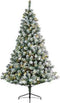 Everlands Imperial Pine kunstkerstboom - 180cm hoog – Met sneeuw – 260 LED lampjes