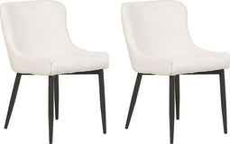 EVERLY - Eetkamerstoel set van 2 - Gebroken wit - Polyester