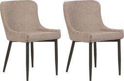 EVERLY - Eetkamerstoel set van 2 - Taupe - Polyester