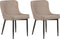 EVERLY - Eetkamerstoel set van 2 - Taupe - Polyester