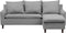 ELVENES - Hoekbank - Lichtgrijs - Linkszijdig - 206 cm - Polyester