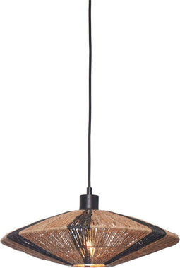 GOOD&MOJO Hanglamp Iguazu - Jute/Zwart - Ø40x12cm - - Hanglampen Eetkamer, Slaapkamer, Woonkamer