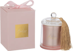 J-Line geurkaars stolp bonheur - roze - small - 30U
