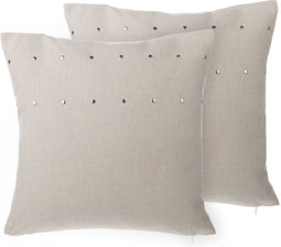 GAURA - Sierkussen set van 2 - Lichtbeige - 45 x 45 cm - Polyester