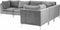 EVJA - Hoekbank 5-zits - Grijs - Linkerzijde - 300 cm - Fluweel