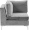 EVJA - Hoekbank - Grijs - Rechterzijde - 235 cm - Fluweel