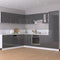 vidaXL - Hanghoekkast - Lyon - 57x57x60 - cm - bewerkt - hout - hoogglans - grijs