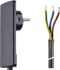 EVOline 151000151100 Aansluitkabel 1,5 m met platte stekker zwart Zwart H05VV 3G 1,5 mm²