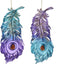 7 inch Plastic Peacock Colored Feather Orn 2/Asstd. 7,112x1,524x17,...