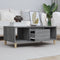 vidaXL - Salontafel - 90x50x36,5 - cm - bewerkt - hout - grijs - sonoma