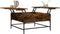 vidaXL - Salontafel - 80x80x45 - cm - bewerkt - hout - en - metaal - gerookt - eiken