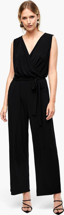 s.Oliver Blacklabel - Catsuit - Mouwloos met wikkeloptiek - Zwart