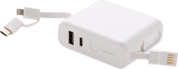 Xd Collection Powerbank Met Draadloze Oplader 7,2 Cm Abs Wit