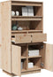 vidaXL - Hoge - kast - 60x40x116,5 - cm - massief - grenenhout
