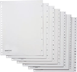 Quantore - Tabbladen - 23-gaats - 1-5 genummerd - Wit - PP