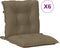 vidaXL - Stoelkussens - 6 - st - lage - rug - 100x50x7 - cm - stof - gemêleerd - taupe