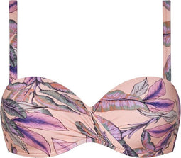 Beachlife Tropical Blush - Voorgevormde bikinitop met beugel - Multiway - Roze/Bloemenprint