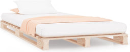 vidaXL - Palletbed - massief - grenenhout - 90x200 - cm