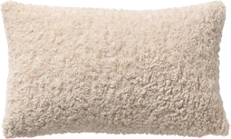Dutch Decor CARLYN - Kussenhoes 30x50 cm – heerlijk zacht – met teddy krullen – Tofu – wit - met rits